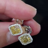 5ct Princess Cut Yellow Sapphire Halo Stud Earrings
