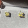 5ct Princess Cut Yellow Sapphire Halo Stud Earrings