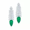 10.4ct Pear Cut Emerald Drop Earrings
