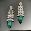 10.4ct Pear Cut Emerald Drop Earrings