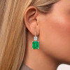 12.5ctw Emerald Cut Emerald Classic Drop Earrings