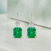 12.5ctw Emerald Cut Emerald Classic Drop Earrings