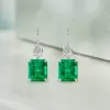 12.5ctw Emerald Cut Emerald Classic Drop Earrings