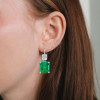 12.5ctw Emerald Cut Emerald Classic Drop Earrings