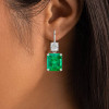 12.5ctw Emerald Cut Emerald Classic Drop Earrings
