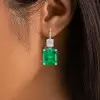 12.5ctw Emerald Cut Emerald Classic Drop Earrings
