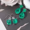 12.5ctw Emerald Cut Emerald Classic Drop Earrings