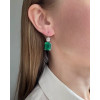 12.5ctw Emerald Cut Green Sapphire Drop Earrings