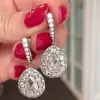 Pear Cut White Sapphire Drop Earrings