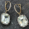 Cushion Cut Halo Pave White Sapphire Earrings