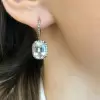 Cushion Cut Halo Pave White Sapphire Earrings