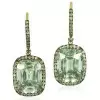 Cushion Cut Halo Pave White Sapphire Earrings
