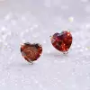 2ct Heart Cut Garnet Stud Earrings in Rose Gold