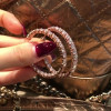 Round Cut White Sapphire Hoop Earrings in Rose Gold