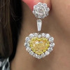 Heart Cut Yellow Sapphire Drop Earrings