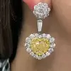 Heart Cut Yellow Sapphire Drop Earrings