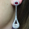 Princess Cut Pave Setting Drop Earrings
