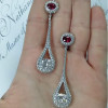 Princess Cut Pave Setting Drop Earrings