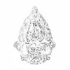 Flawless Pear Cut Silver Engagement Ring