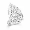 Flawless Pear Cut Silver Engagement Ring