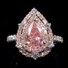 3ct Pear Cut Pink Sapphire Vintage Halo Engagement Ring