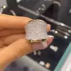 3ctw White Sapphire Paved Saddle Cocktail Ring