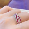 2.2CTW Round Cut Ruby Bowknot Wedding Band