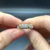 Round Cut White Sapphire Two Tone Knot Wedding Band