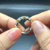 Round Cut White Sapphire Two Tone Knot Wedding Band