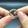 Round Cut White Sapphire Two Tone Knot Wedding Band