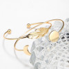 Yellow Gold Feather Geometric 5-piece Bracelet Set