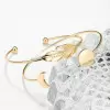 Yellow Gold Feather Geometric 5-piece Bracelet Set