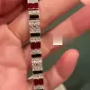 Round&Asscher Cut Colorful Sapphire Bracelet Wrist Chain