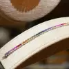 22ctw Round Cut Rainbow Sapphire Tennis Bracelet