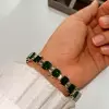 Emerald Cut White &Emerald Green Sapphire Bracelet
