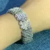 29ctw Baguette Cut White Sapphire Statement Bracelet