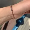 White Sapphire Tennis Bracelet Adjustable Length in Rose Gold