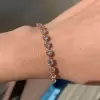 White Sapphire Tennis Bracelet Adjustable Length in Rose Gold