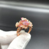 5.2ct Emerald Cut Pink Sapphire Butterfly Cocktail Ring