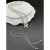 Adjustable Bolo White Pearl Butterfly Necklace