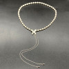 Adjustable Bolo White Pearl Butterfly Necklace