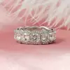 Handmade Round Cut Halo Sterling Silver Band 