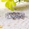 Round Cut White Sapphire Eternity Band