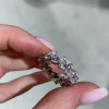 Handmade Pear Shape Lab-Created White Sapphire Eternity Band