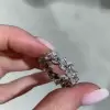Handmade Pear Shape Lab-Created White Sapphire Eternity Band