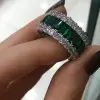 7.8ct Baguette Cut Emerald Eternity Band