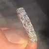 Handmade Cushion Cut Sterling Silver Eternity Wedding Band