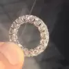 Handmade Cushion Cut Sterling Silver Eternity Wedding Band