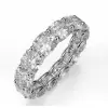 Handmade Cushion Cut Sterling Silver Eternity Wedding Band