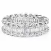 Handmade Baguette and Round Shape Eternity Wedding Band